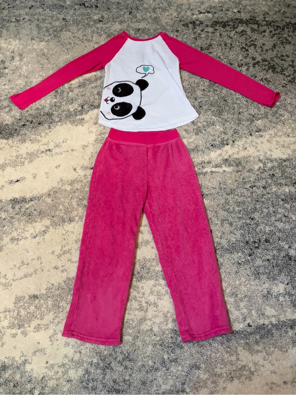 Girls Pink Panda Long-Sleeve Pajama Set